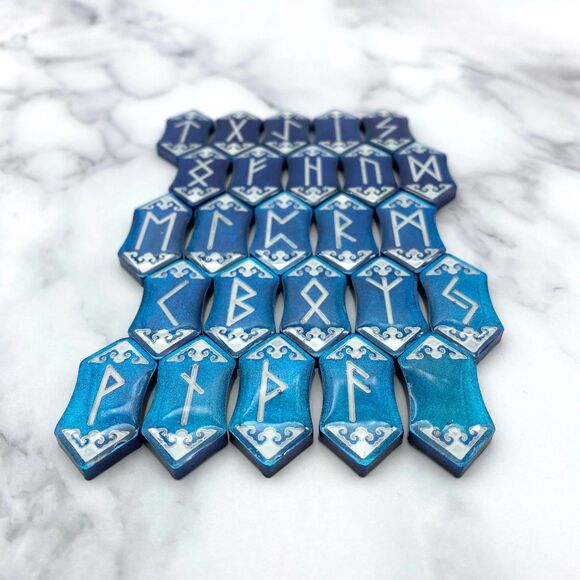 Blue Teal Chrome Runestones - Picture 3 of 11